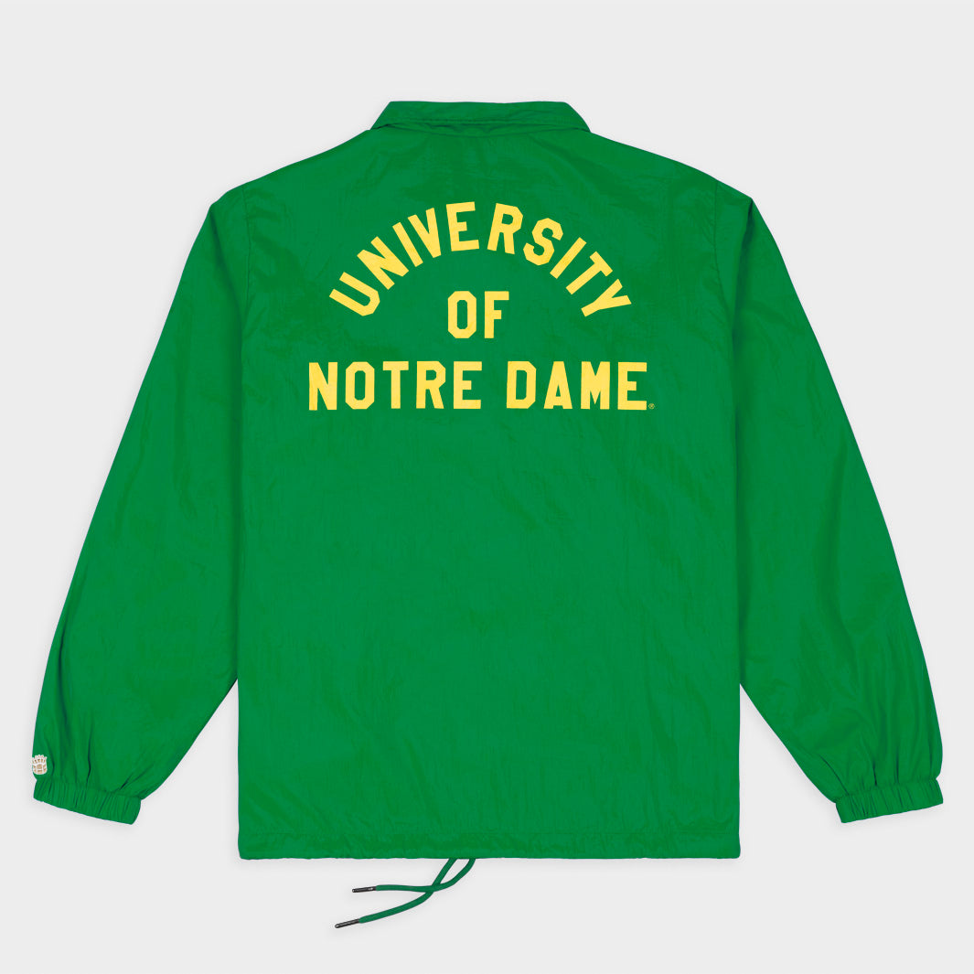 Notre Dame Fighting Irish Shamrock Vintage-Inspired Retro Coaches Jacket - A Must-Have for Football Fans!