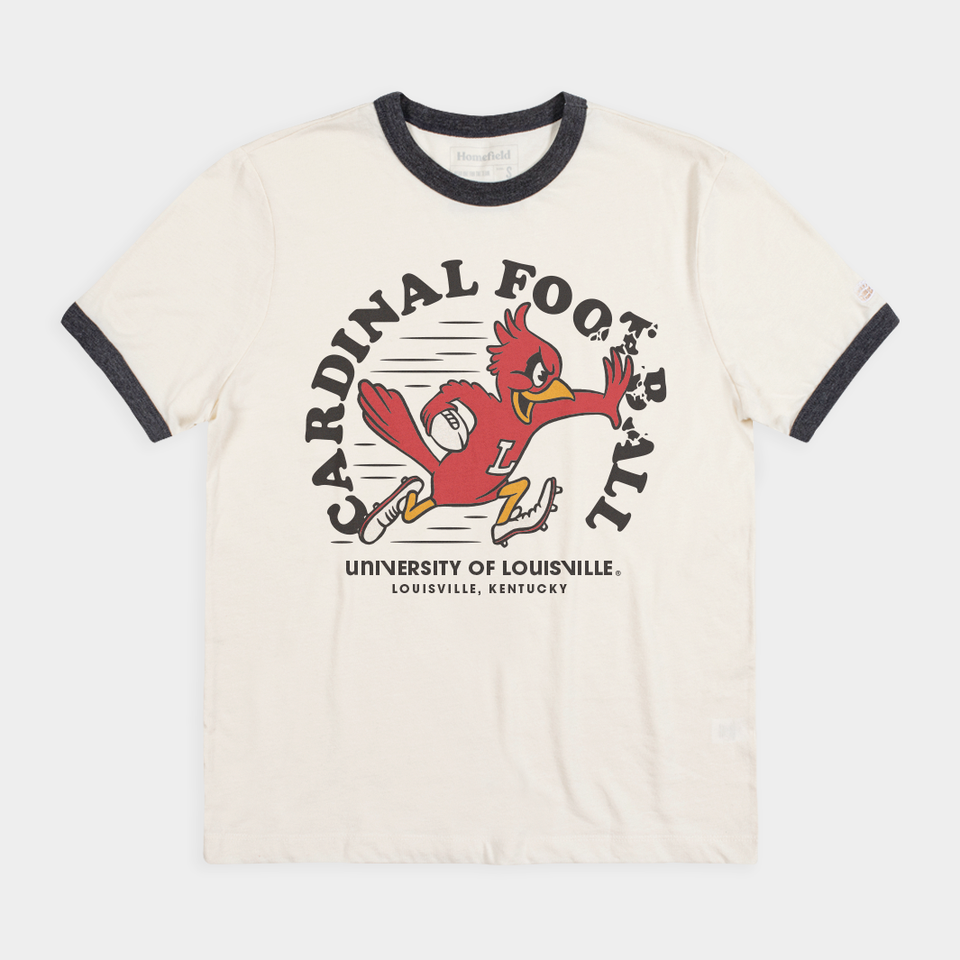 Louisville Cardinals 1968 Vintage Football Ringer Tee - A Blast from the Past!