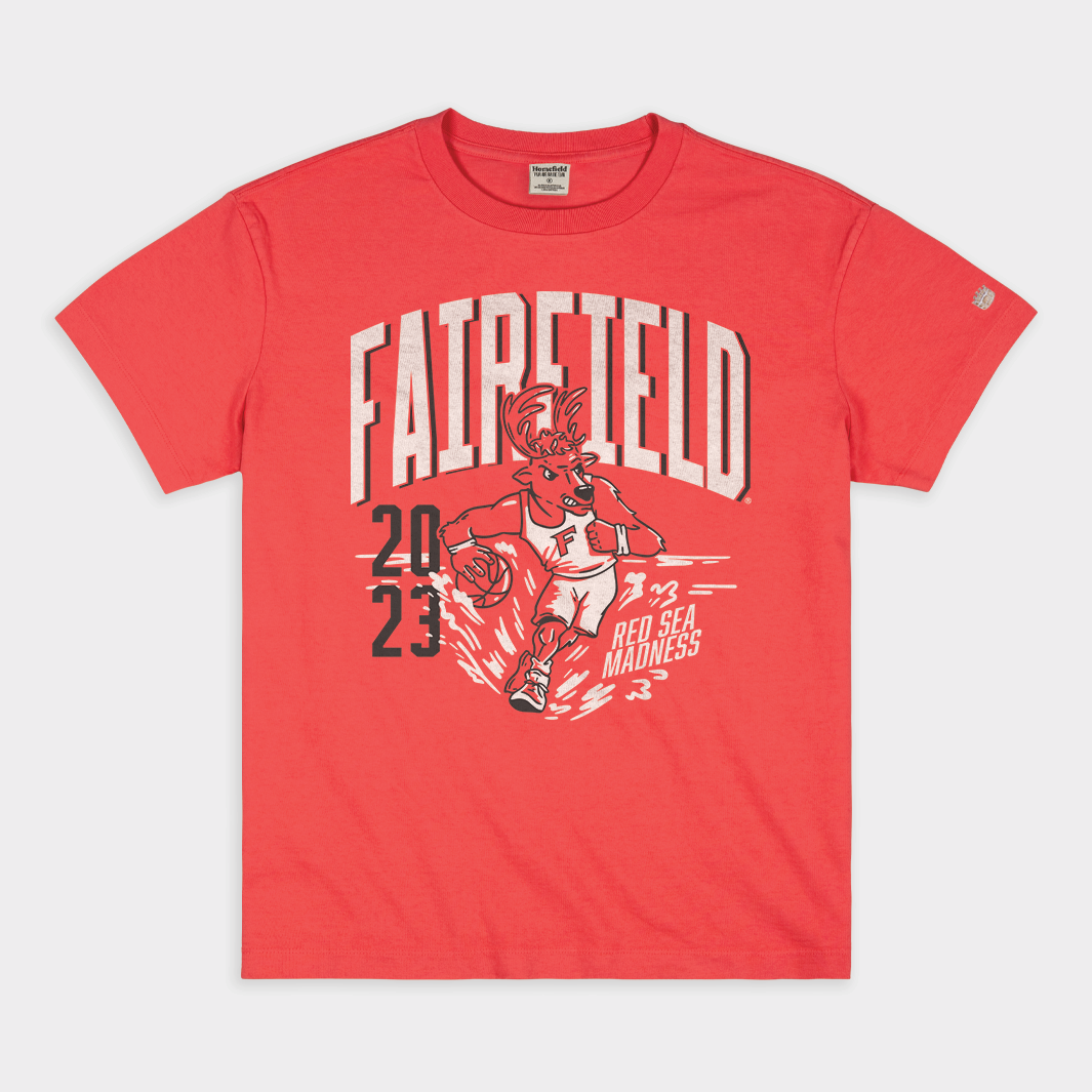 Fairfield Stags 2023 Red Sea Madness Vintage Tribute Heavyweight Tee