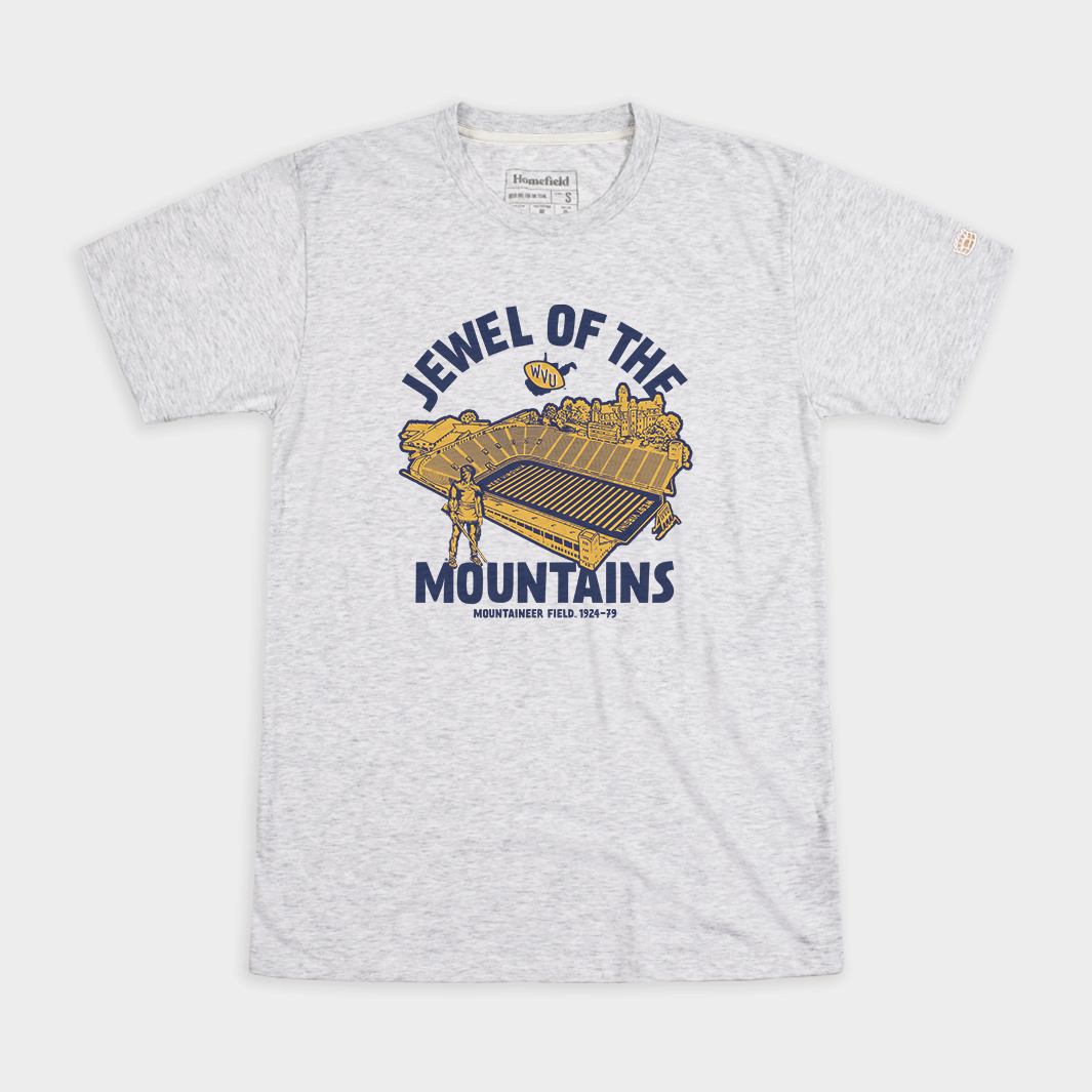 Relive WVU Football Glory with the Jewel of the Mountains Vintage Tee