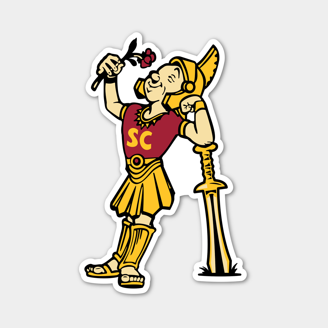 Charming USC Trojan Roses Vinyl Sticker