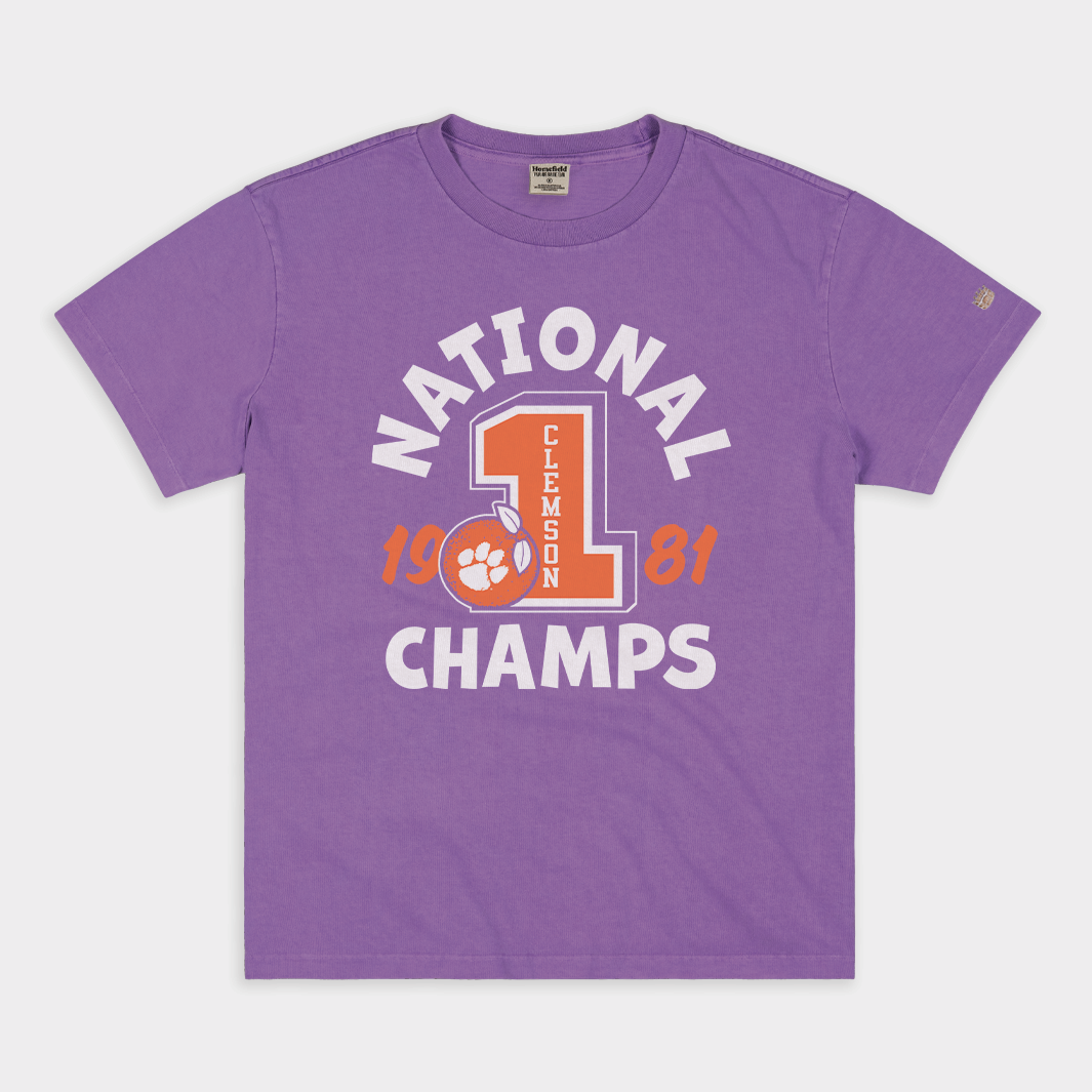 Relive the Glory! 1981 Clemson Football National Champs Vintage Heavyweight Tee