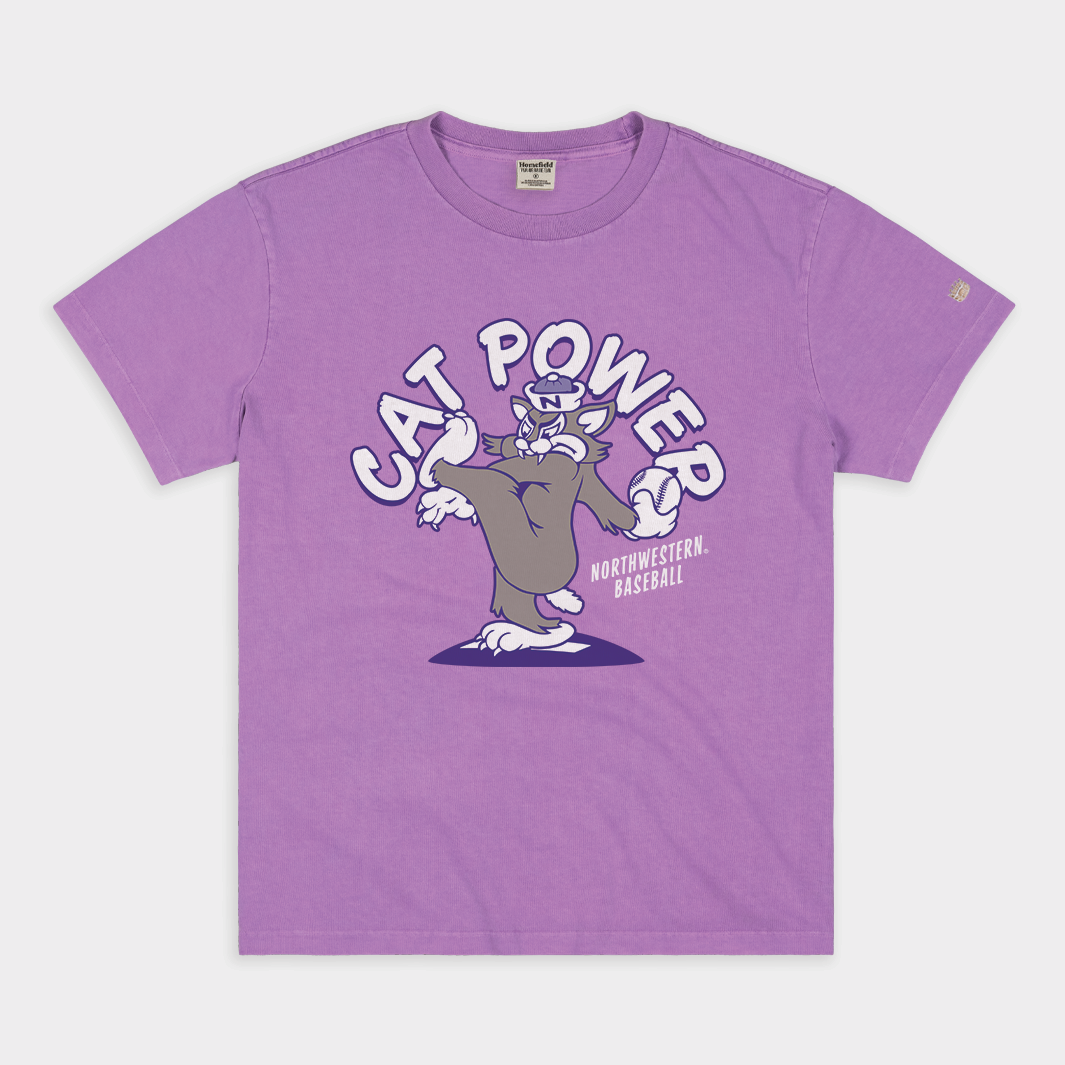 Northwestern Baseball Vintage-Inspired Heavyweight Tee