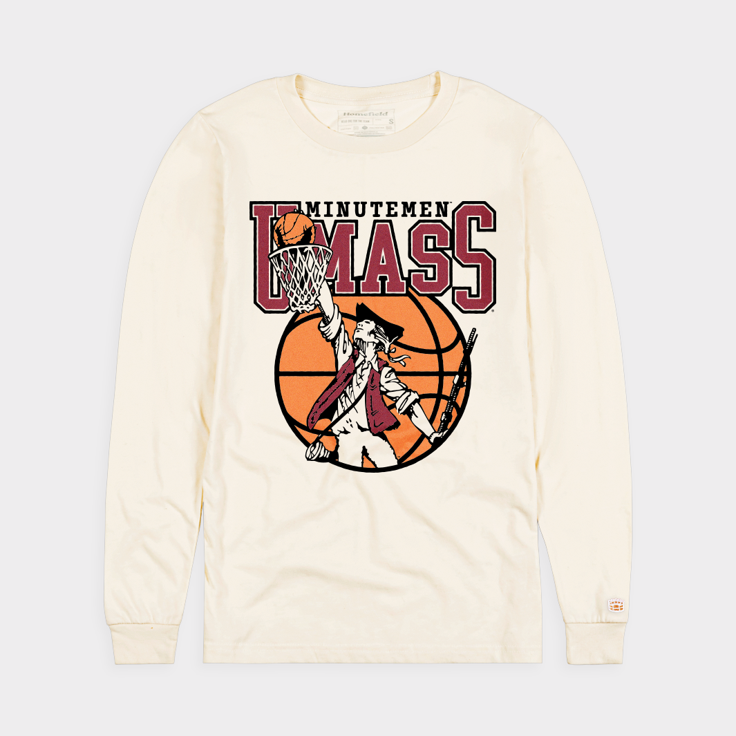 Retro Long Sleeve UMass Minutemen Basketball Jersey