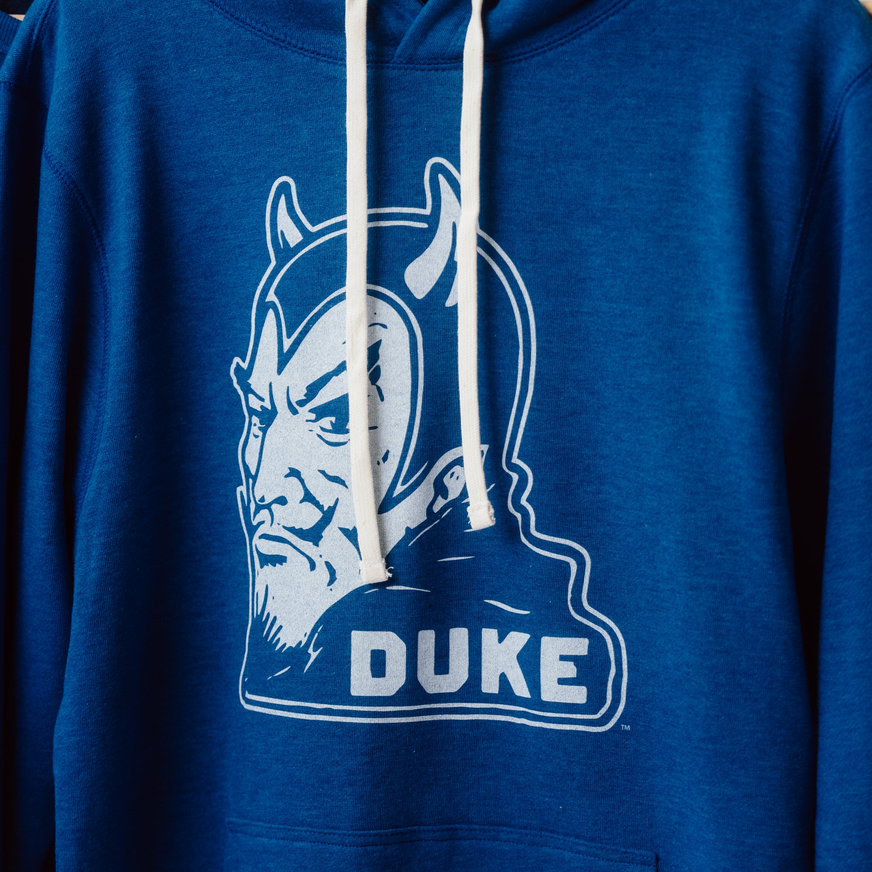 Duke Vintage Blue Devil Logo Hoodie - Unleash Your Team Spirit
