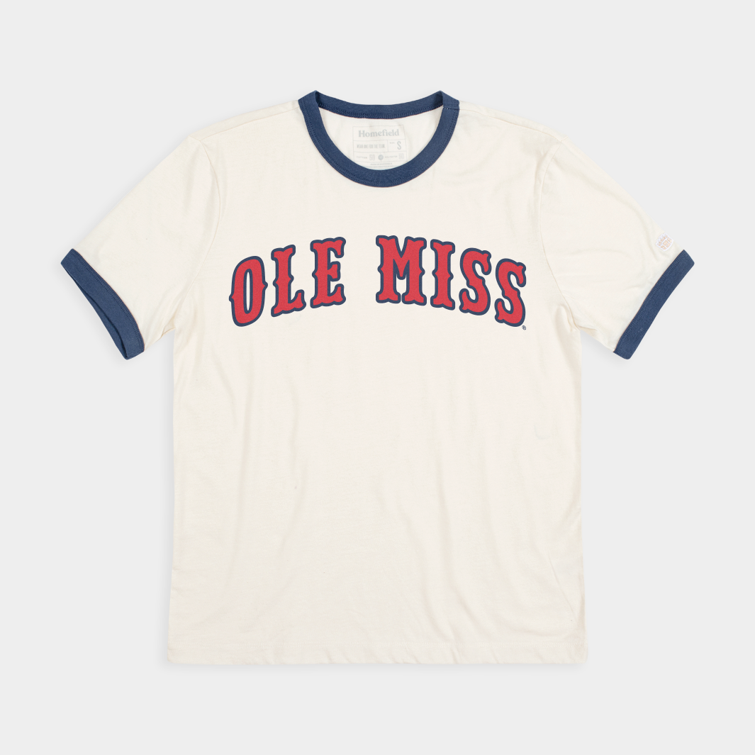 Relive the Glory: Ole Miss Basketball 1980's Jersey Ringer Tee