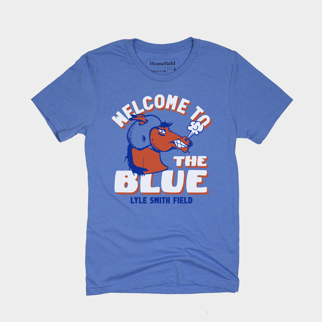 Show Your Boise State Pride with the Vintage BSU Welcome Blue Tee