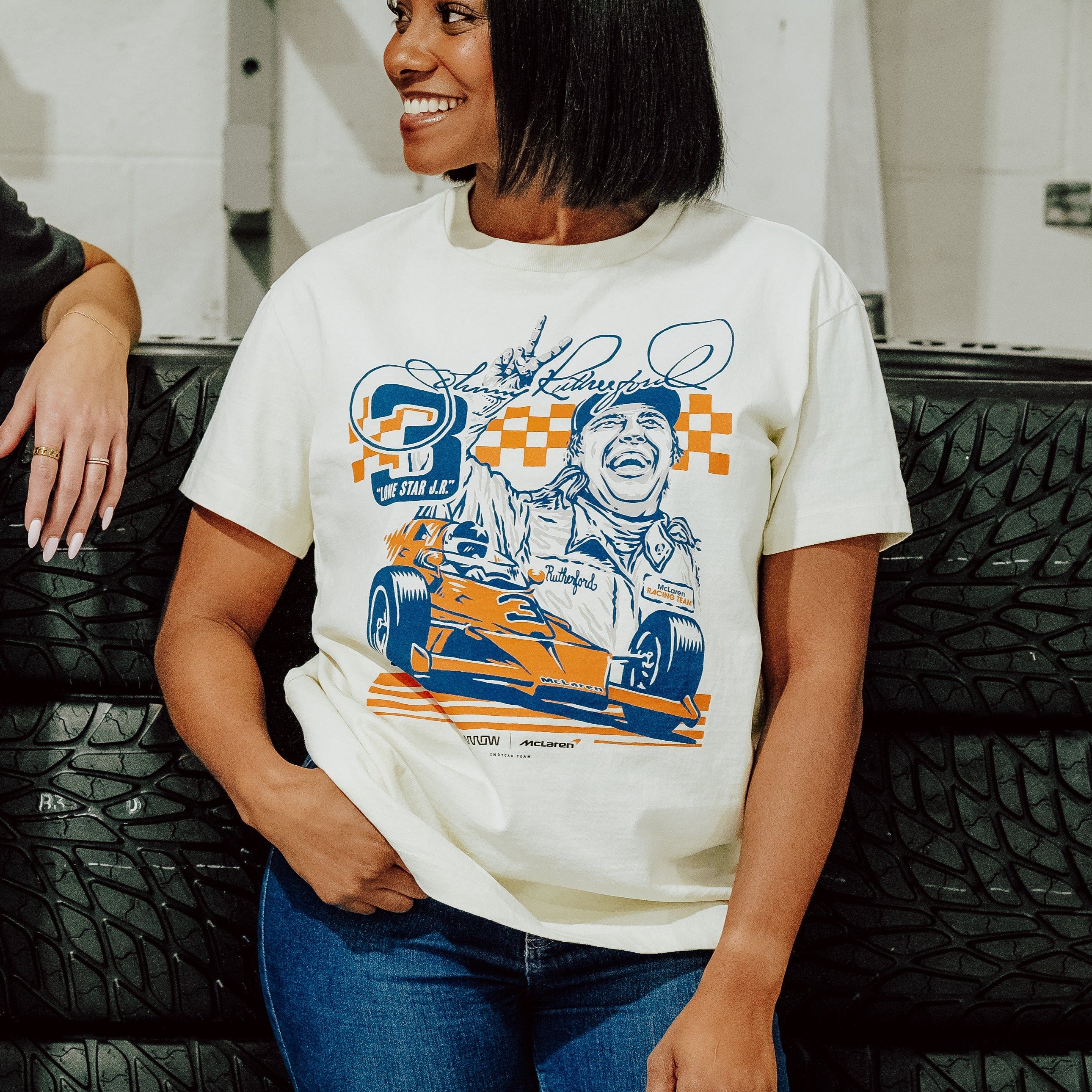 Honor the Legend: McLaren Johnny Rutherford Lone Star J.R. Vintage Heavyweight Tee