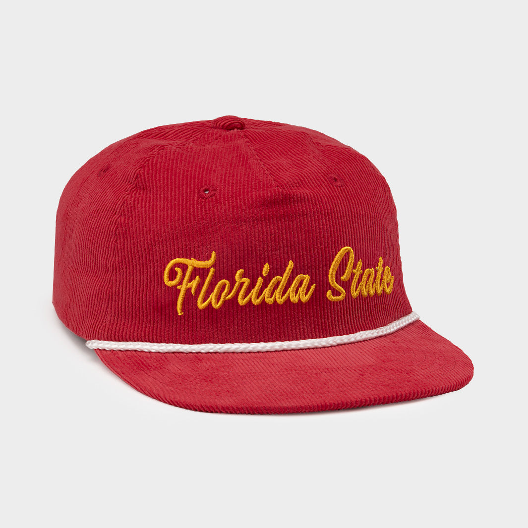 Florida State Retro Script Corduroy Cap - A Stylish Tribute to Garnet and Gold