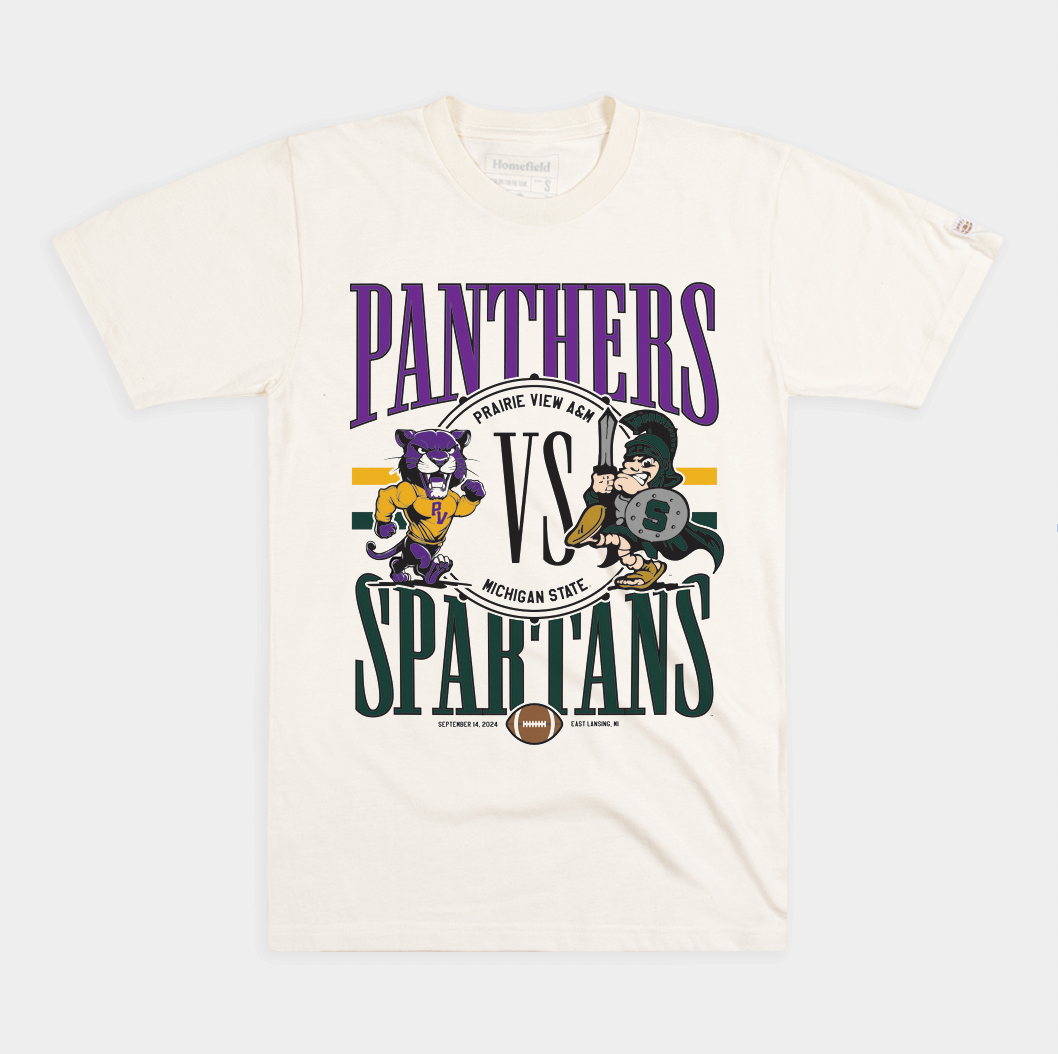 Prairie View vs. Michigan State Retro Commemorative Tee - Celebrate the Historic Matchup