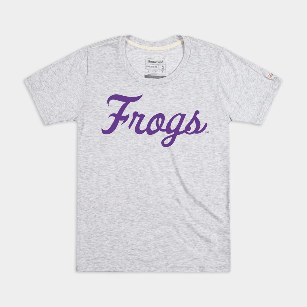 Show Your Love for TCU Frogs with the Baseball Script Women's Tee