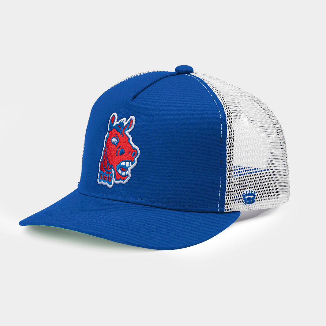 Unleash Your Mustang Pride with the Retro Logo Trucker Hat