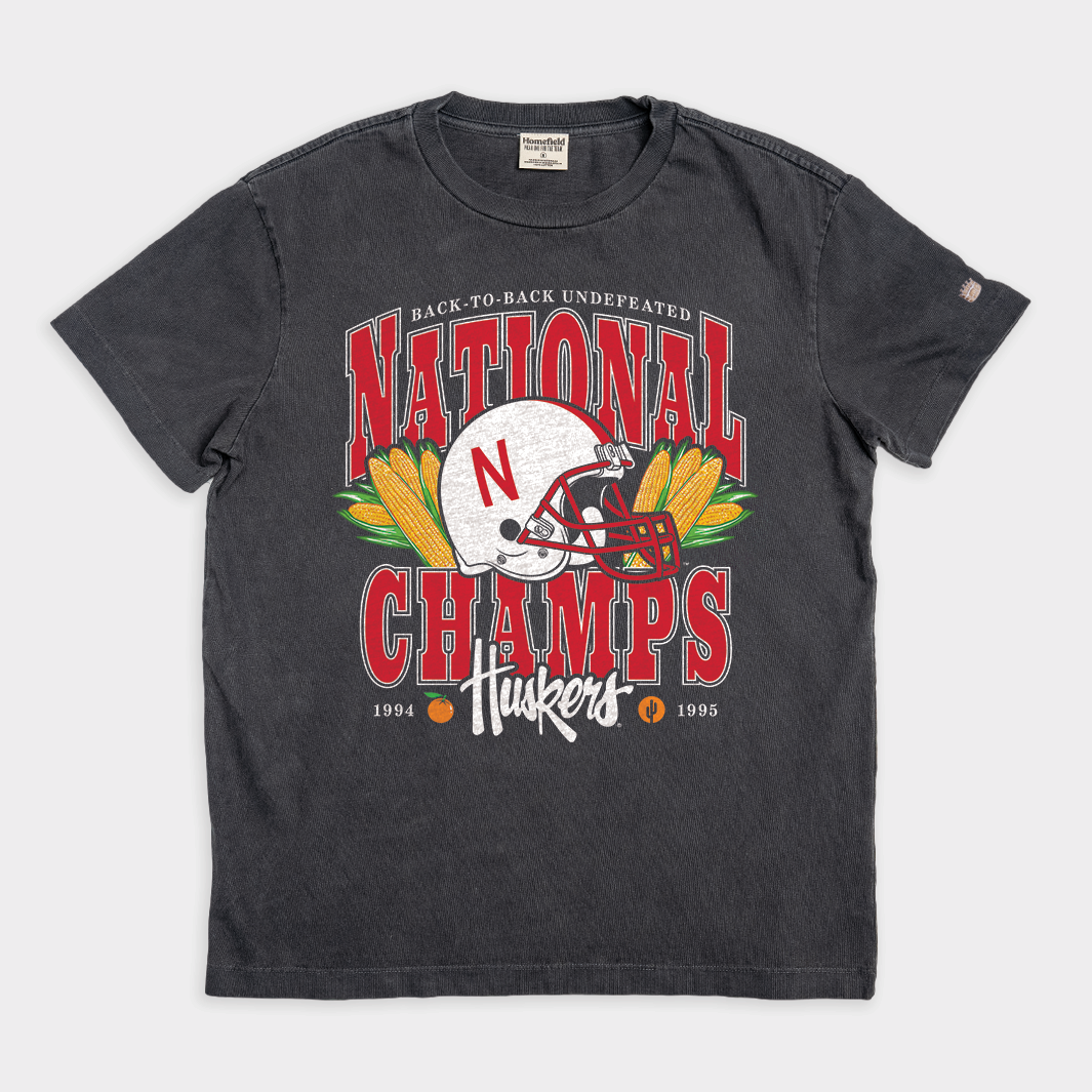 Nebraska 1994 & 1995 National Champs Vintage Heavyweight Tribute Tee