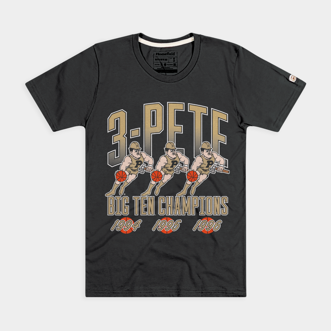 Champion Tee: Purdue Boilermakers' 3-Pete Big Ten Glory
