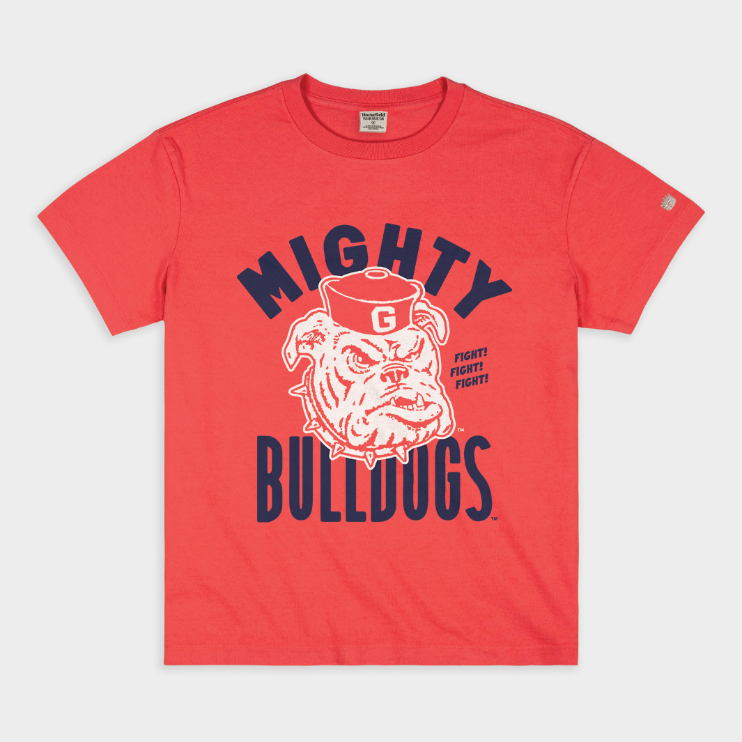 Gonzaga Vintage Fight Song Heavyweight Tee - Mighty Bulldogs