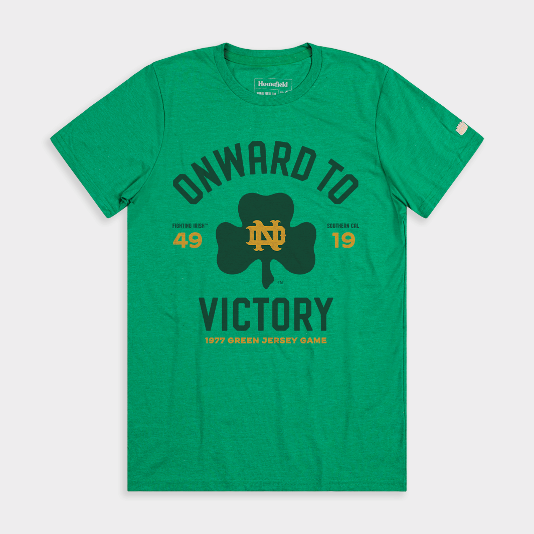 Notre Dame Vintage Green Jersey Game Tee - A Piece of Championship History