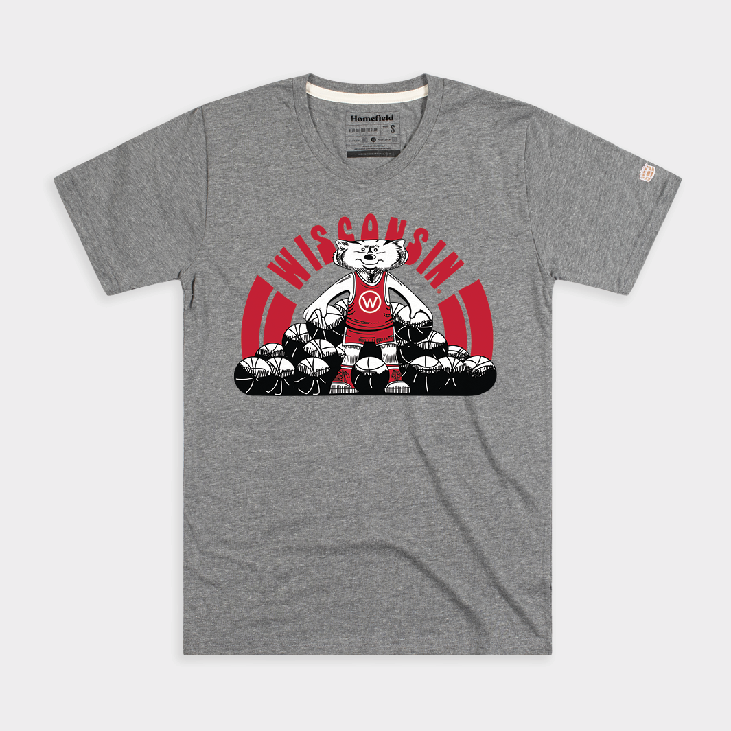 Wisconsin Badgers 70s Throwback Basketball T-Shirt