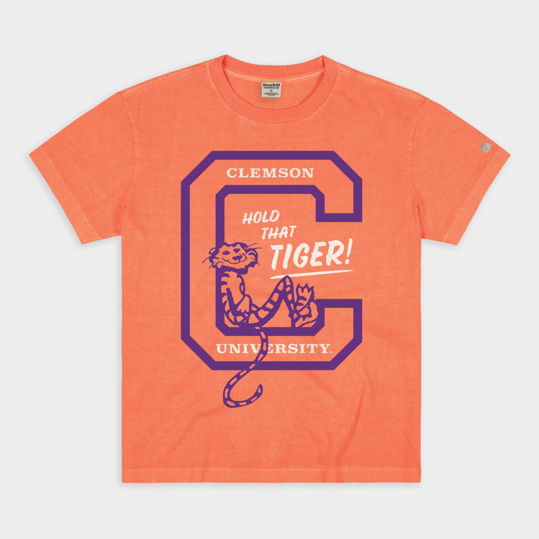 Vintage 1960s Clemson Tigers Logo Heavyweight Tee - Show Your Pride!