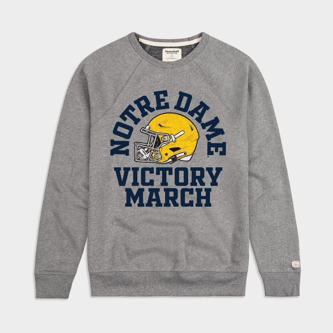 Notre Dame 2025 Victory March Helmet Crewneck - Celebrate the Win!