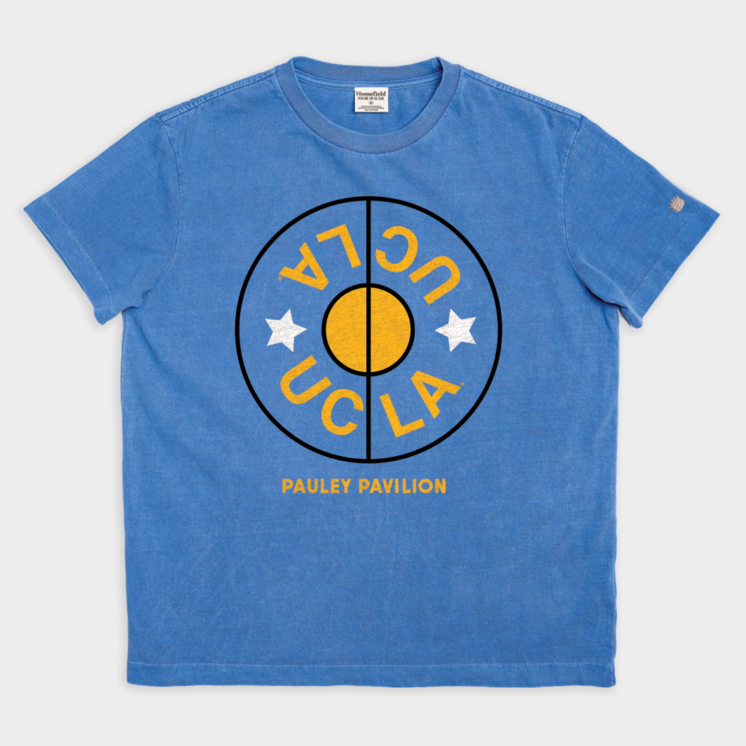 UCLA Pauley Pavilion Center Court Vintage Heavyweight Tee - A Tribute to Basketball Heritage