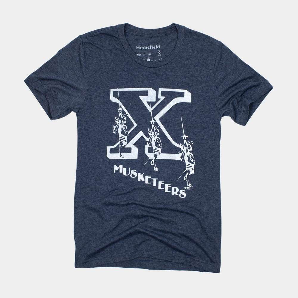 Show Your Xavier Pride with the Vintage Musketeers Logo Shirt
