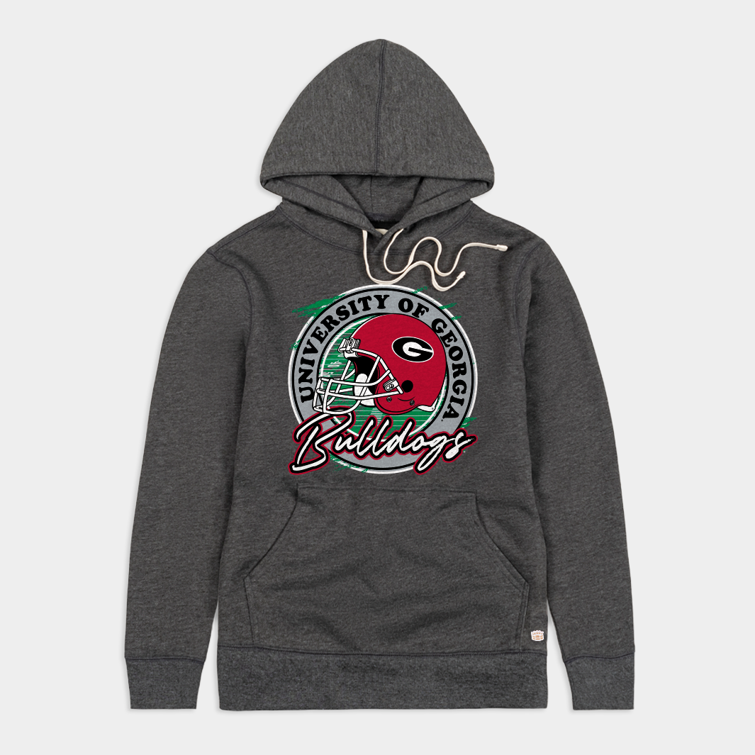 Georgia Bulldogs Vintage Football Helmet Hoodie - Relive the Glory Days!