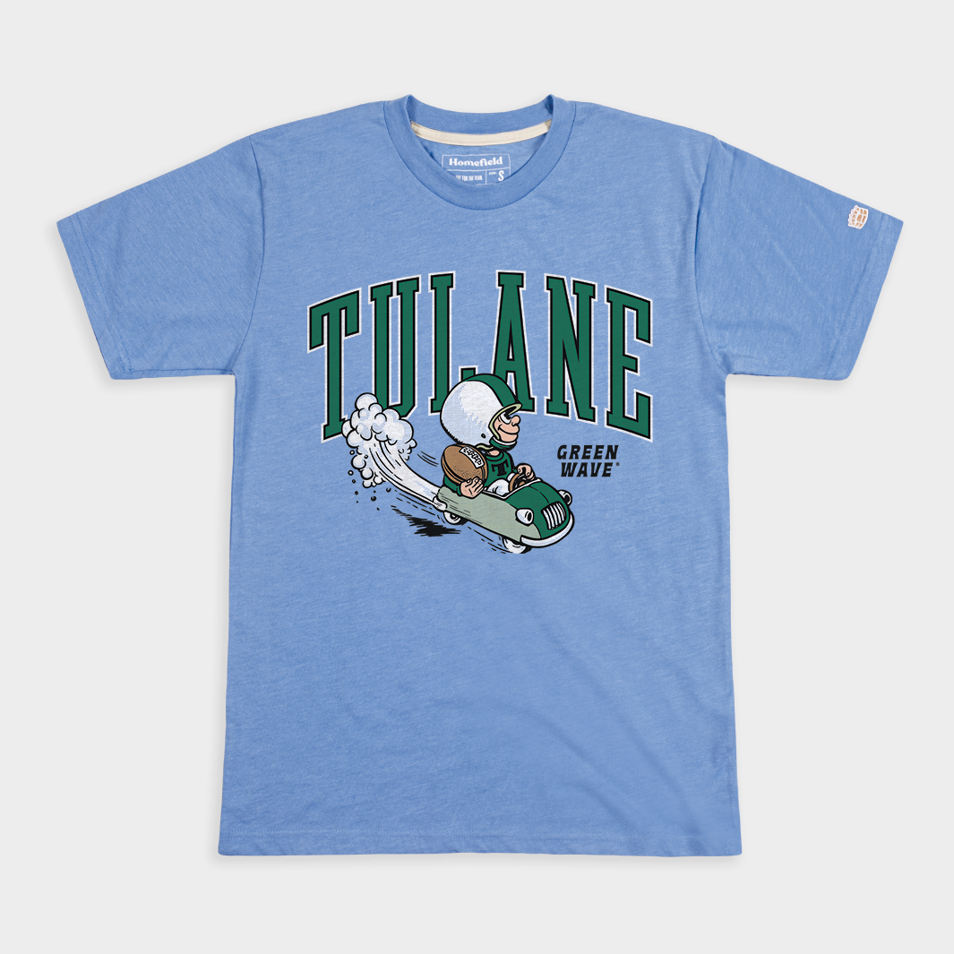 Show Your Tulane Pride with the Vintage Greenie Football Tee