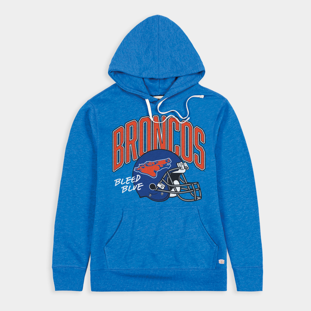 Show Your Boise State Pride with 1970s Football Helmet Hoodie!