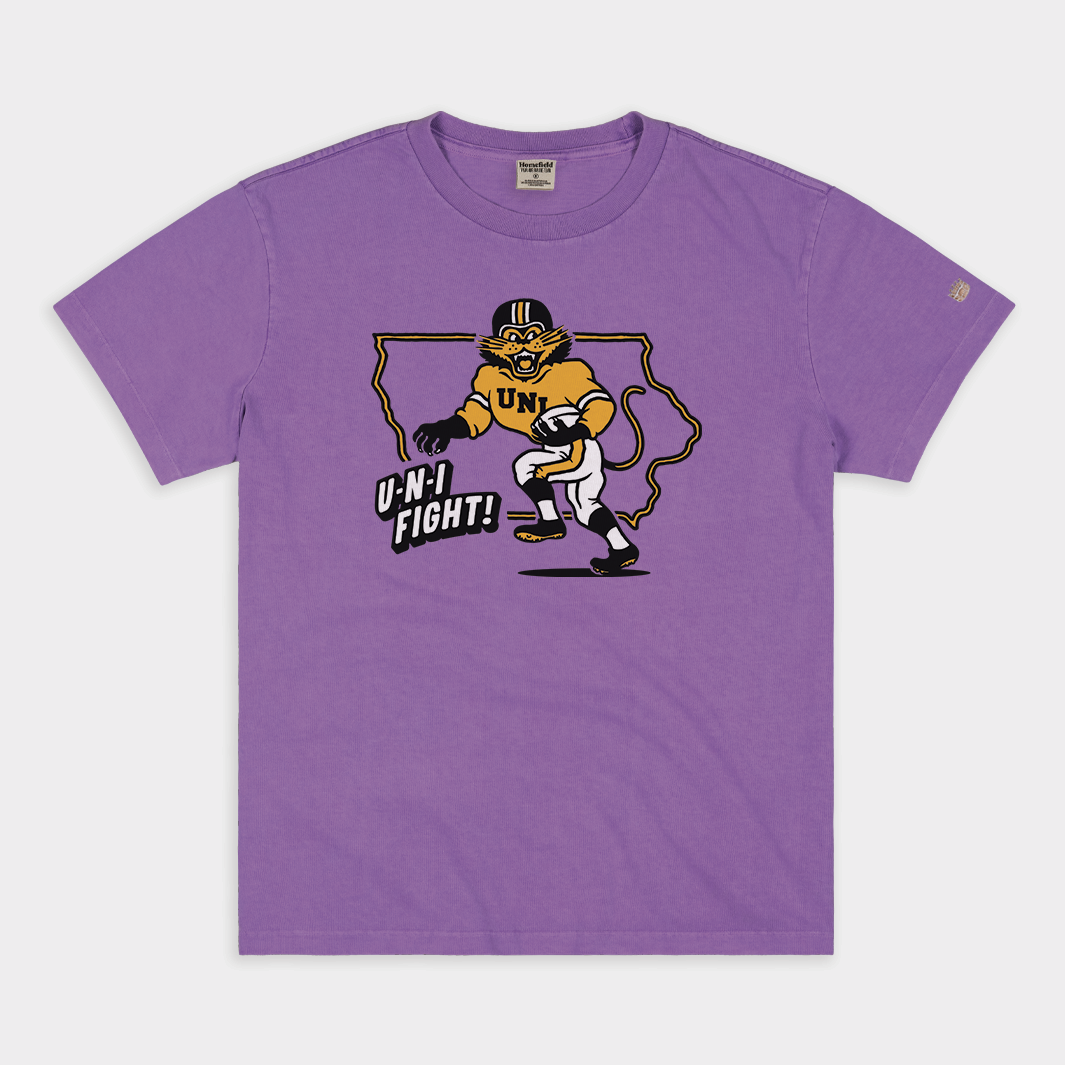 Unleash Your Panther Pride with the Vintage Northern Iowa U-N-I Fight! Heavyweight Tee