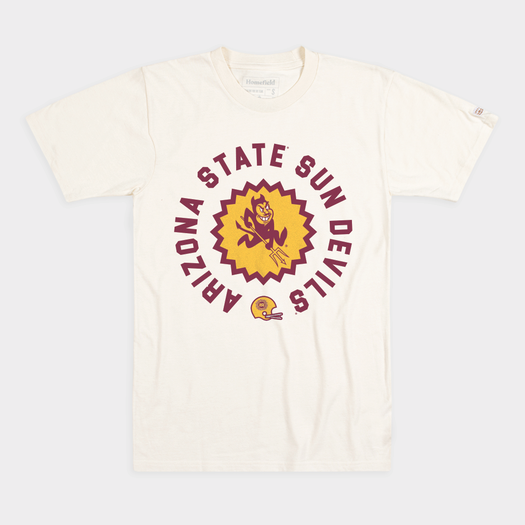 Arizona State Football's Nostalgic Sunburst Logo Retro Tee