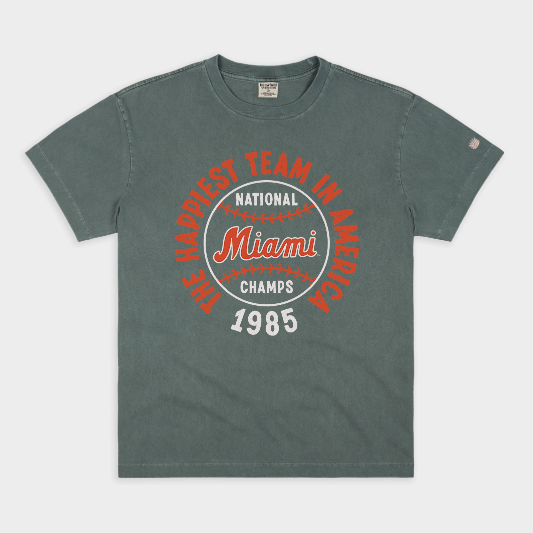 1985 Miami Baseball National Champs Vintage Heavyweight Tee - Celebrate the Champions