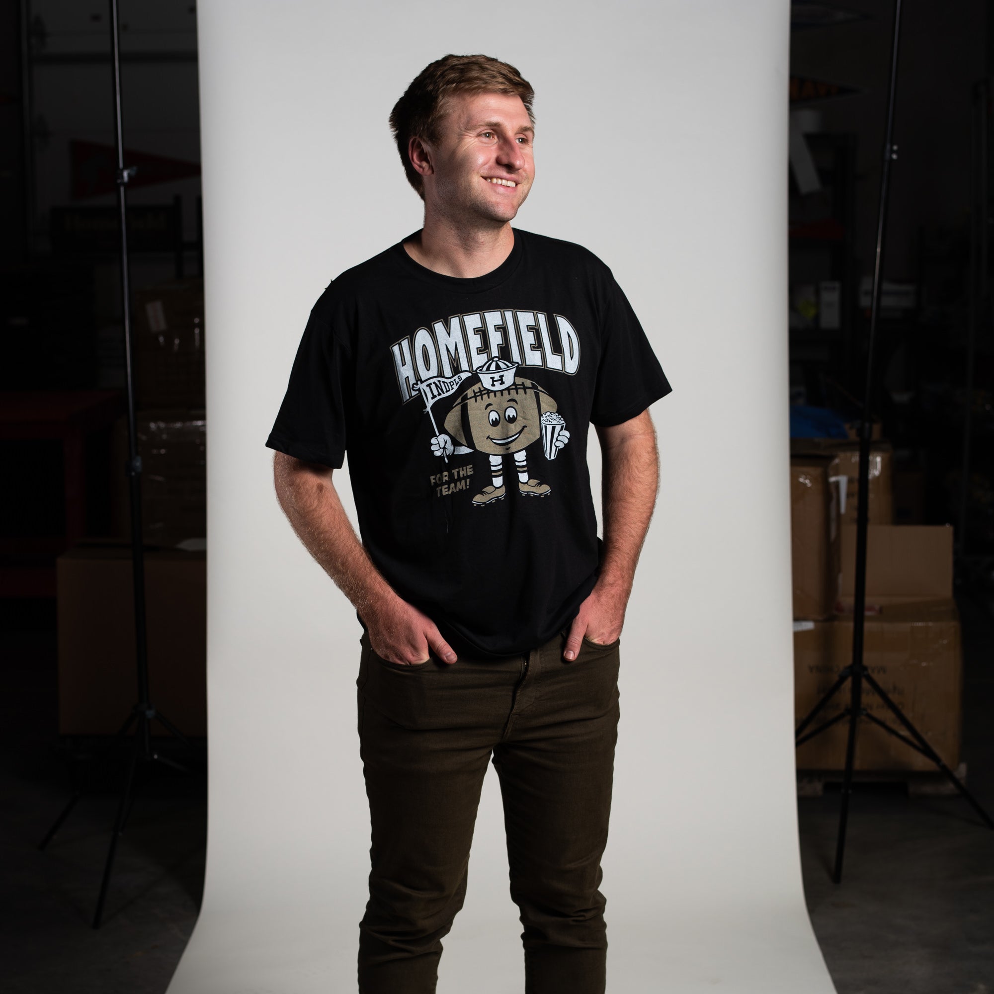 Homefield's Homer N. Zone Football Mascot Tee - Your Ultimate Game Day Gear