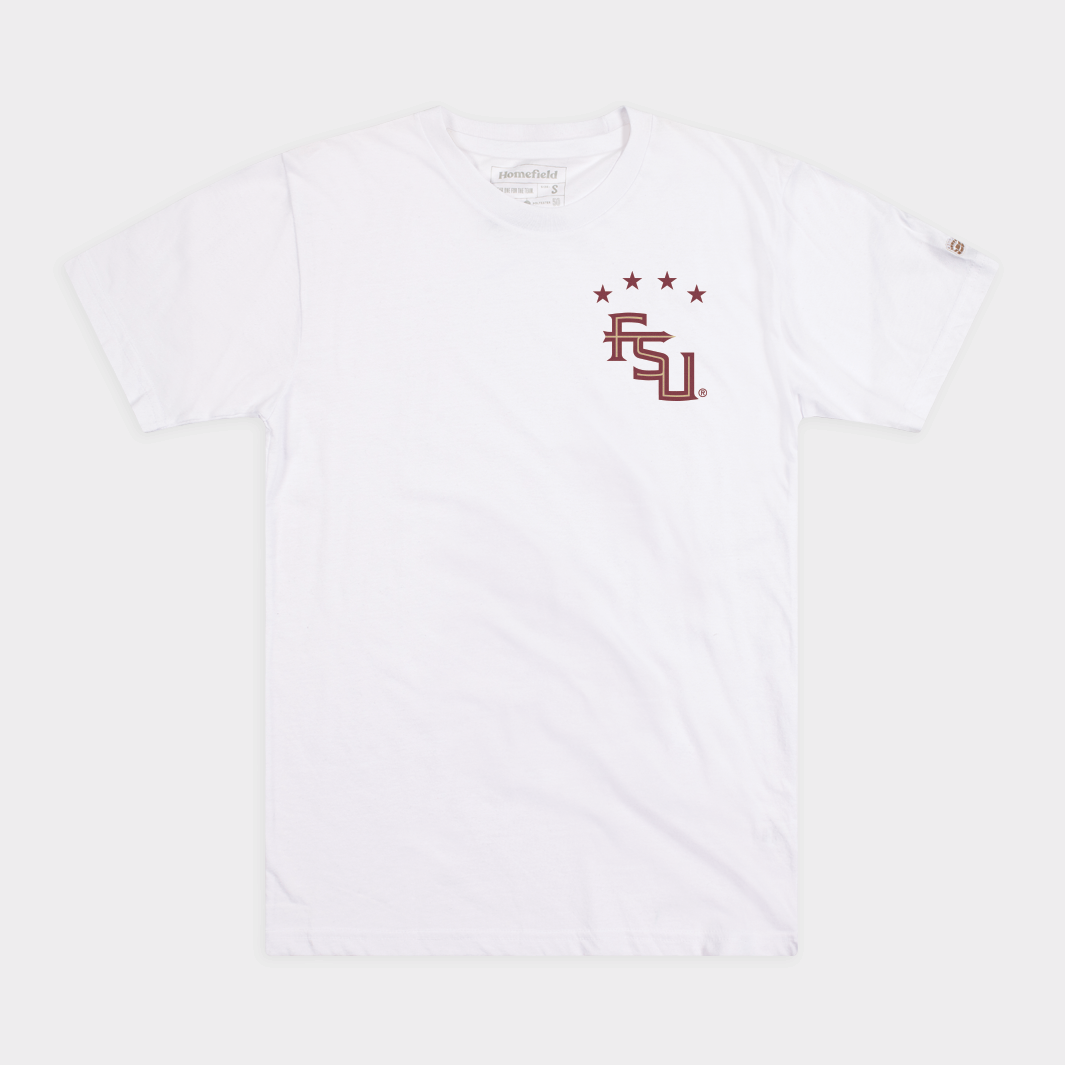 Florida State Women's Soccer Four - Star Champions Tee - Celebrate Victory!