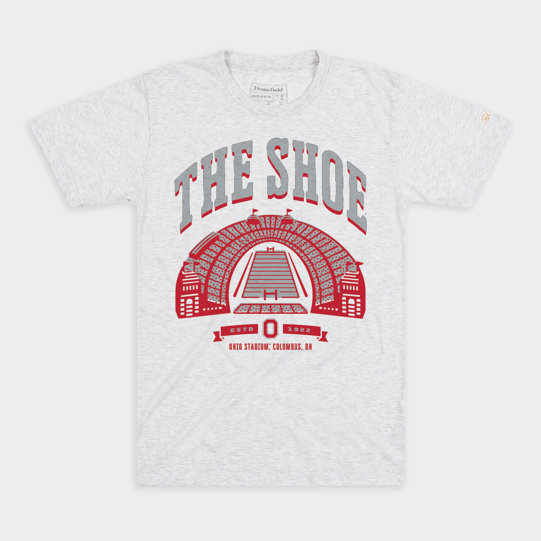 1968 Ohio State Football Shoe Tee - Celebrate the Legendary Ohio Stadium