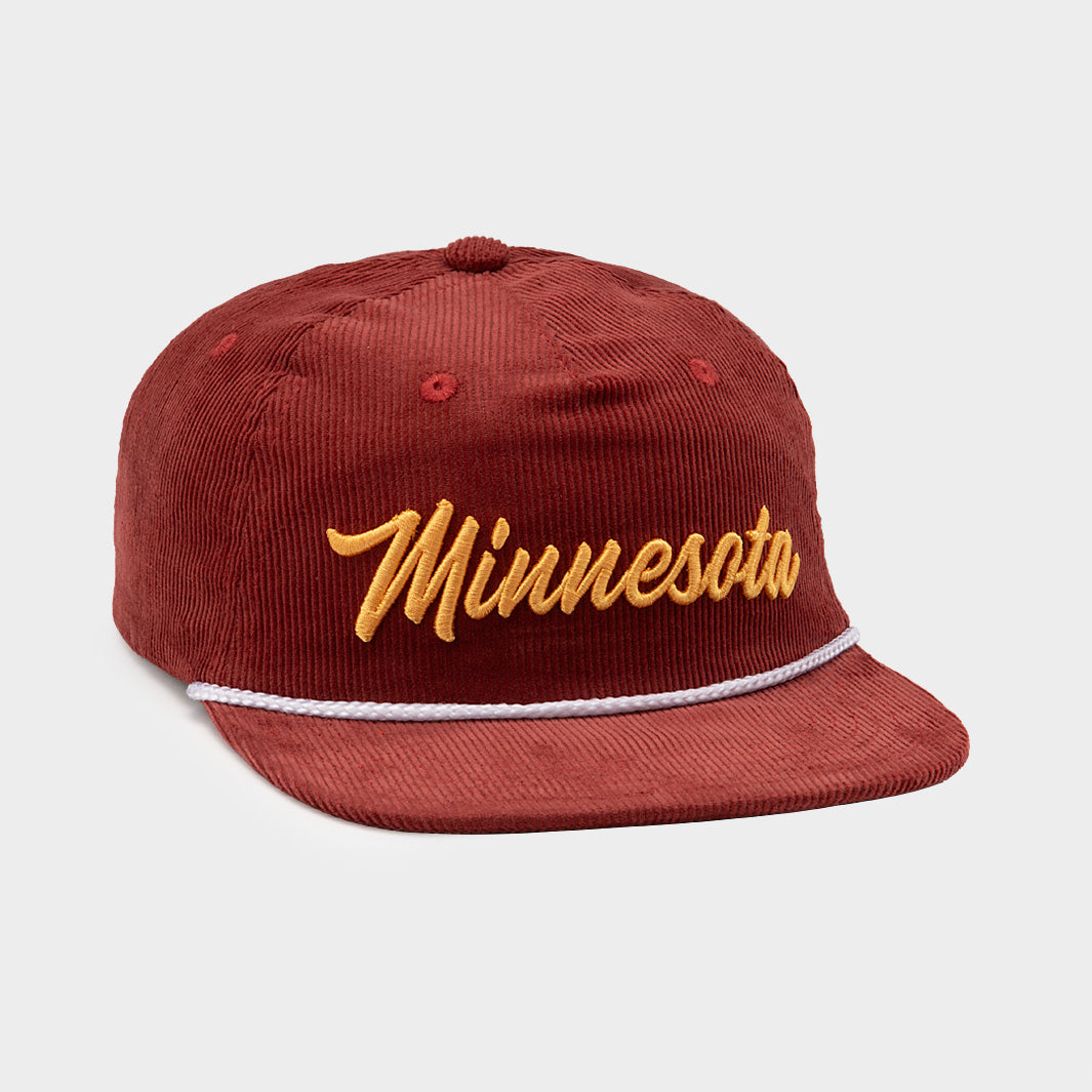 Vintage-Inspired Minnesota Corduroy Snapback Hat - A Timeless Tribute to the Golden Gophers