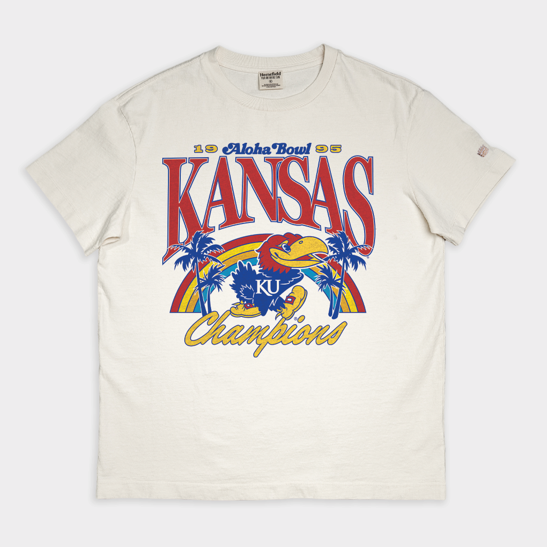 Relive the Glory: 1995 Kansas Football Aloha Bowl Vintage Heavyweight Tee