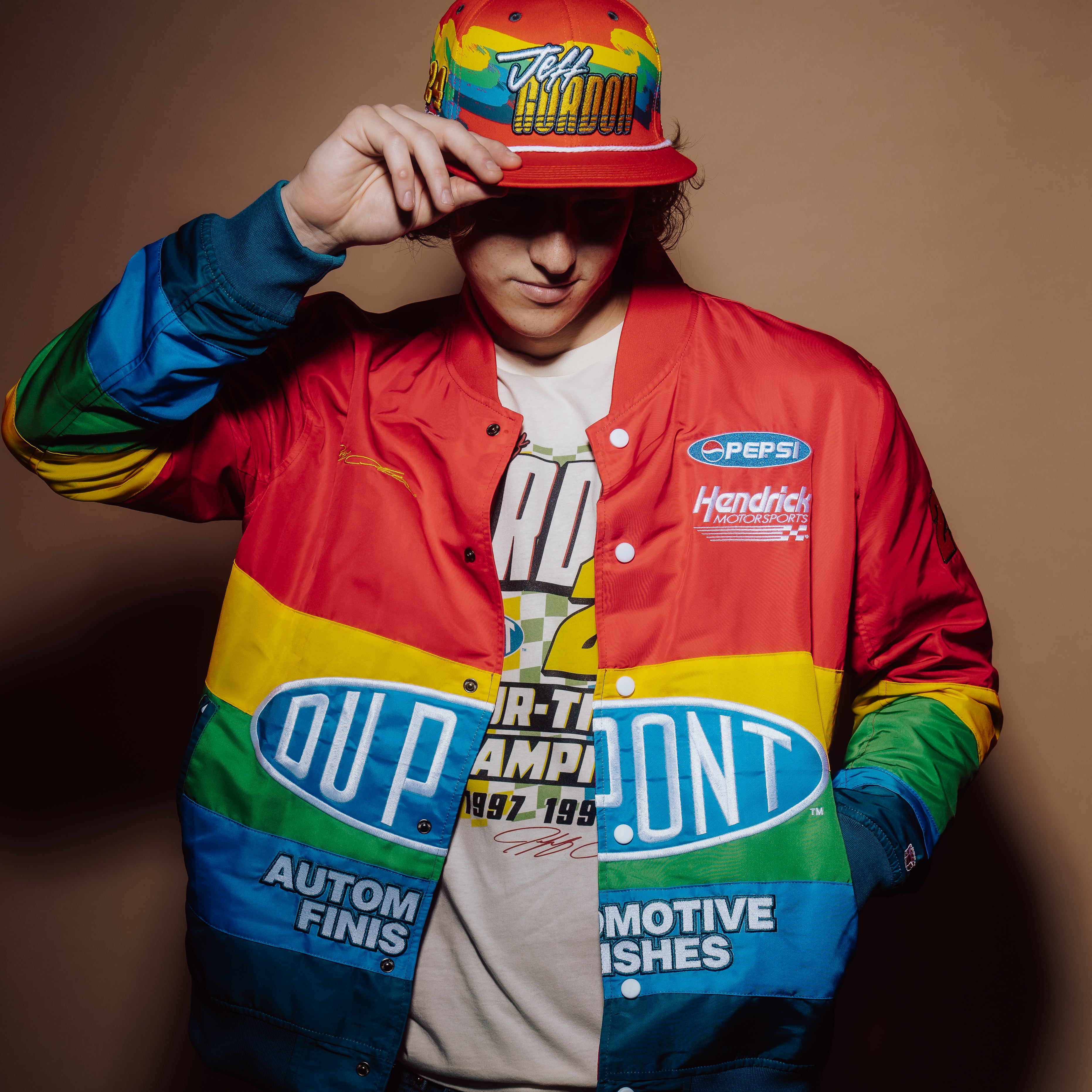 Jeff Gordon Retro-Inspired Driver Snapback Hat - A Tribute to the Rainbow Warrior