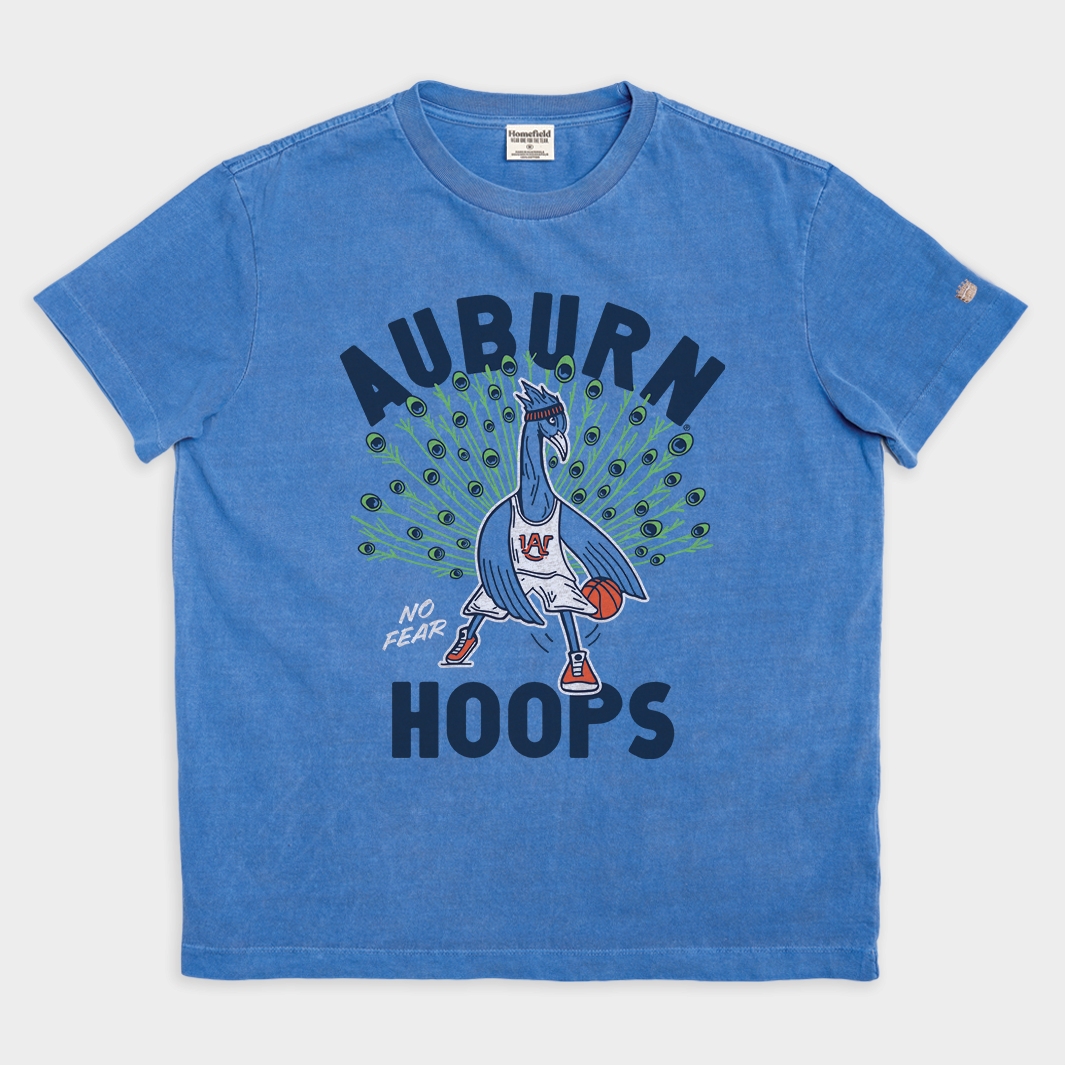 Show Your Auburn Pride with the Vintage Peacock Basketball Tee