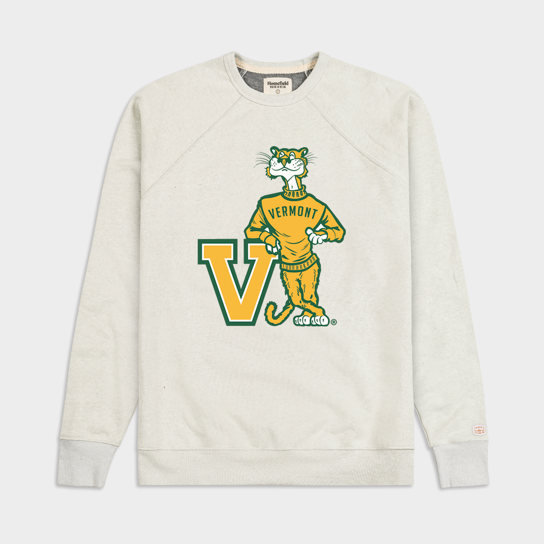 Vintage Vermont Catamounts Charlie Crewneck - A Tribute to the Beloved Mascot