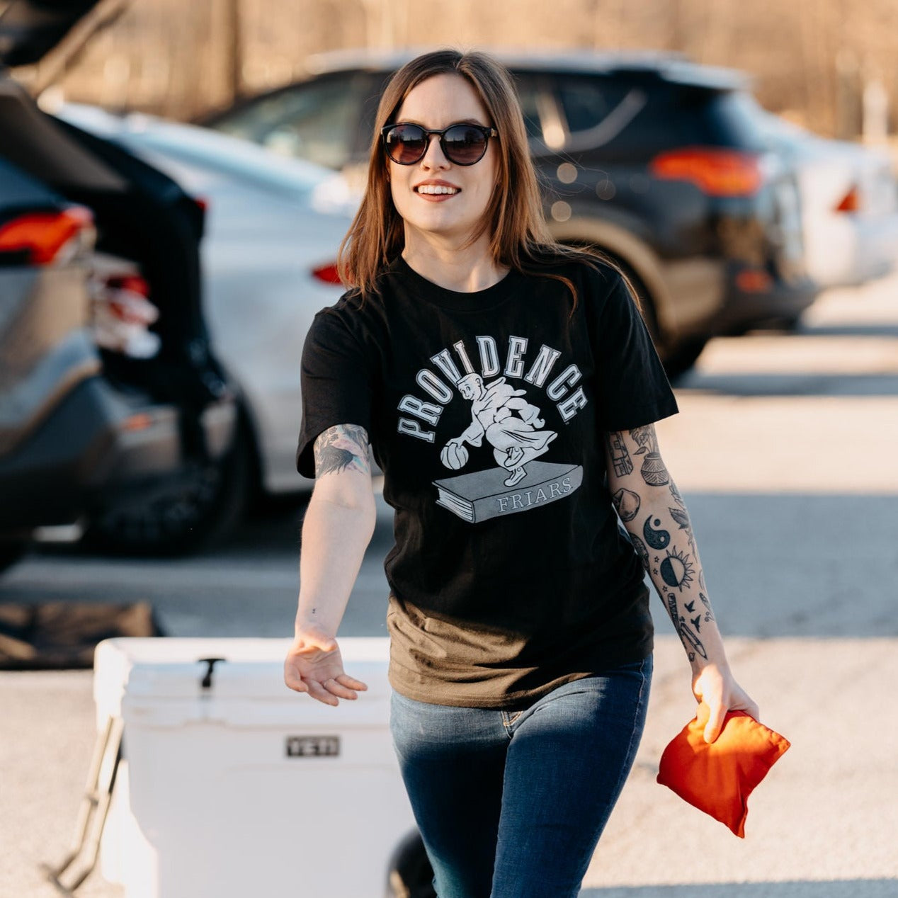 Inspiring Providence Dribbling Friar Hoops Tee