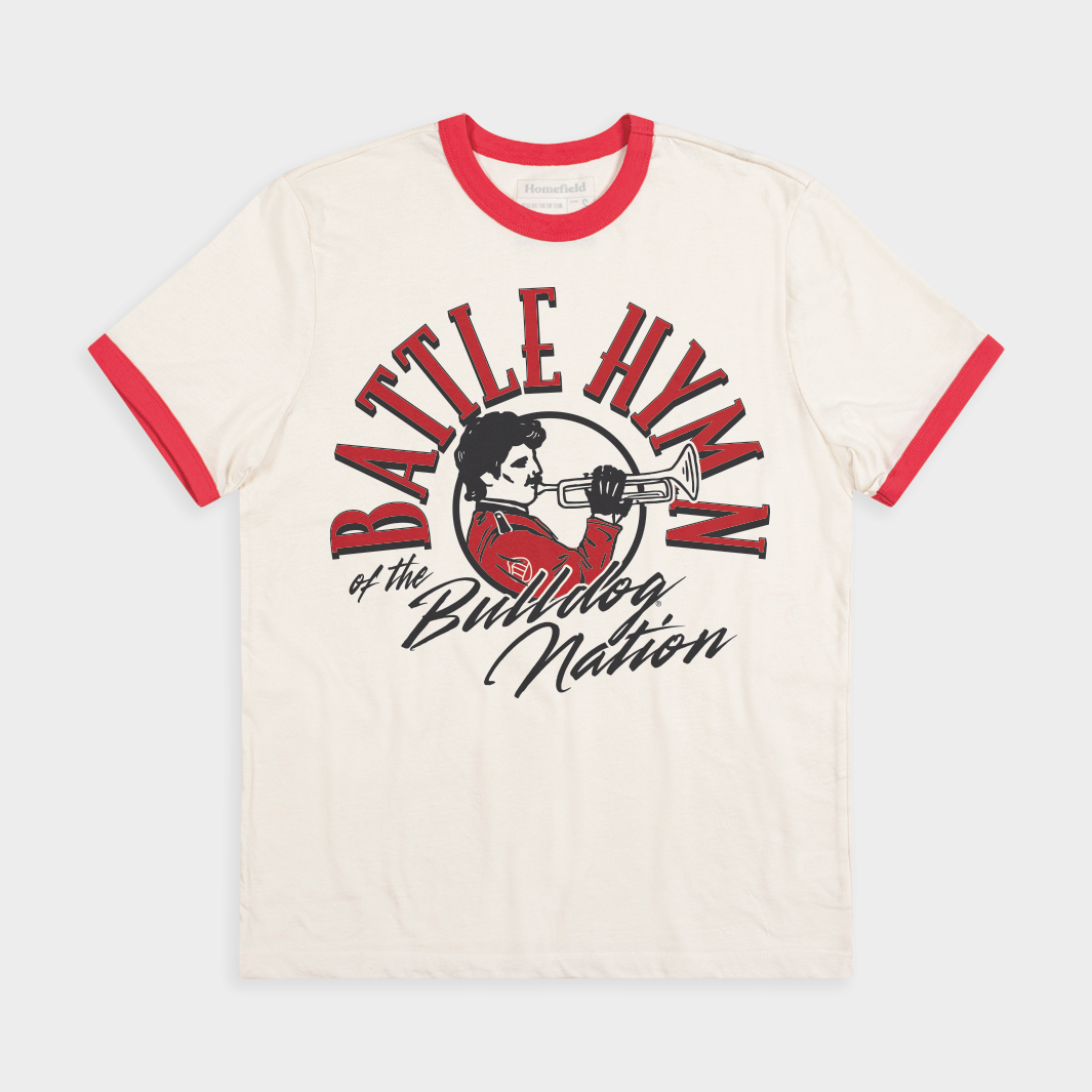 Georgia Bulldogs Nation Ringer Tee with Battle Hymn