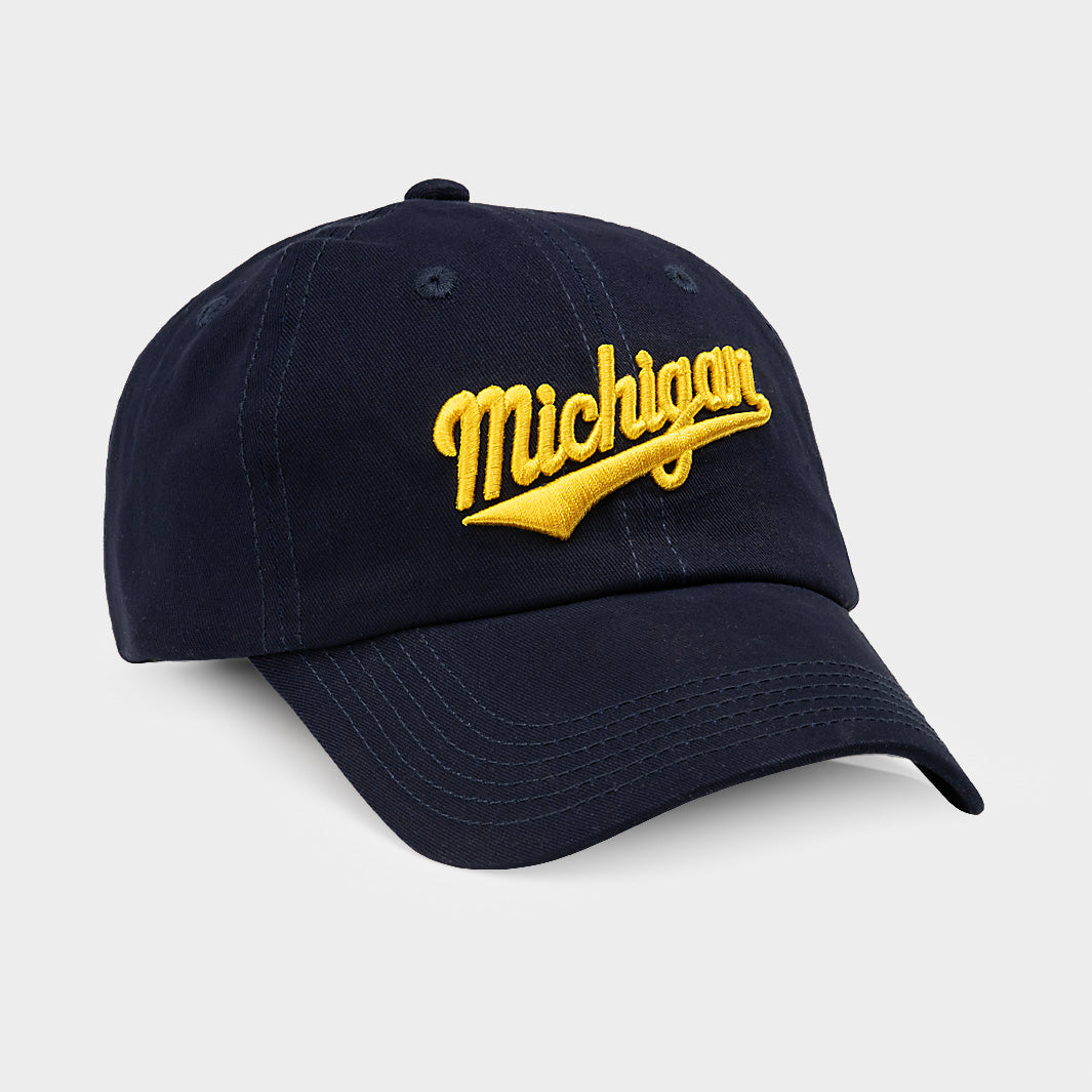 Show Your Wolverine Pride! Michigan Wolverines Script Dad Hat