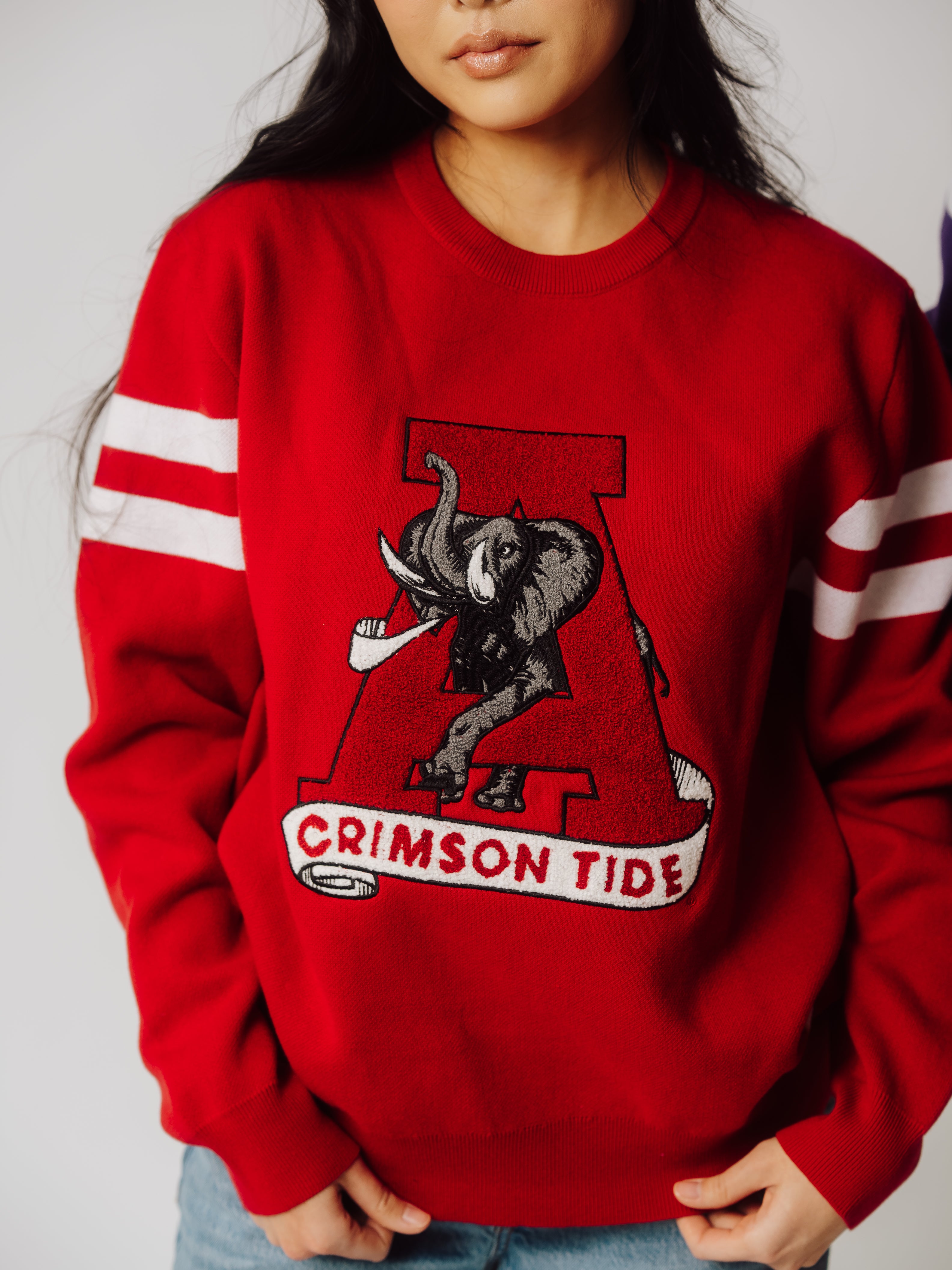 Alabama Crimson Tide Retro Logo Chenille Knit Sweater