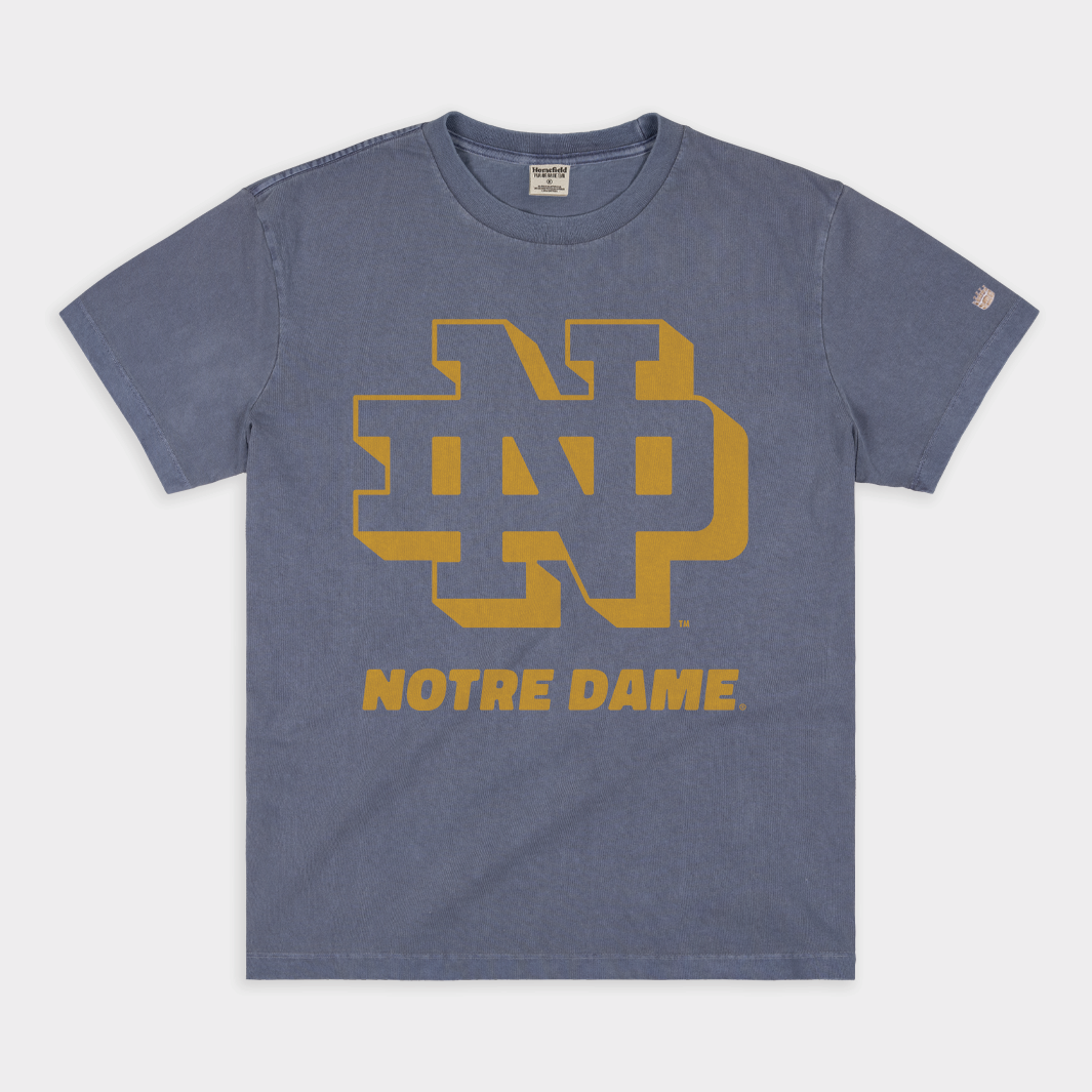 Notre Dame Retro Monogram Vintage Heavyweight Tee - A Timeless Tribute to Tradition