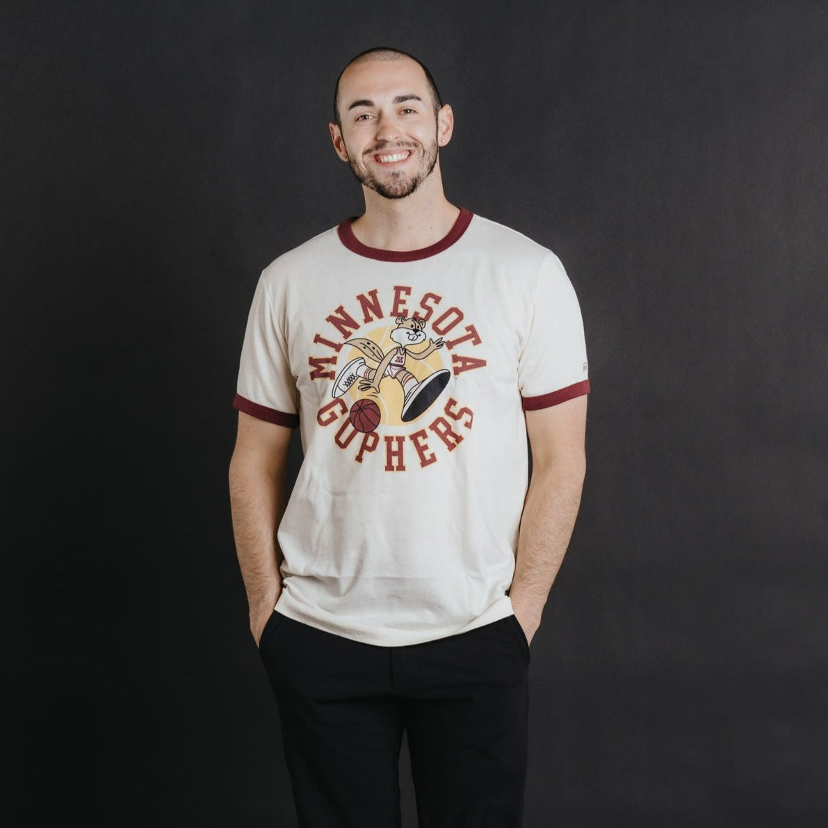 Retro Minnesota Basketball Ringer Tee