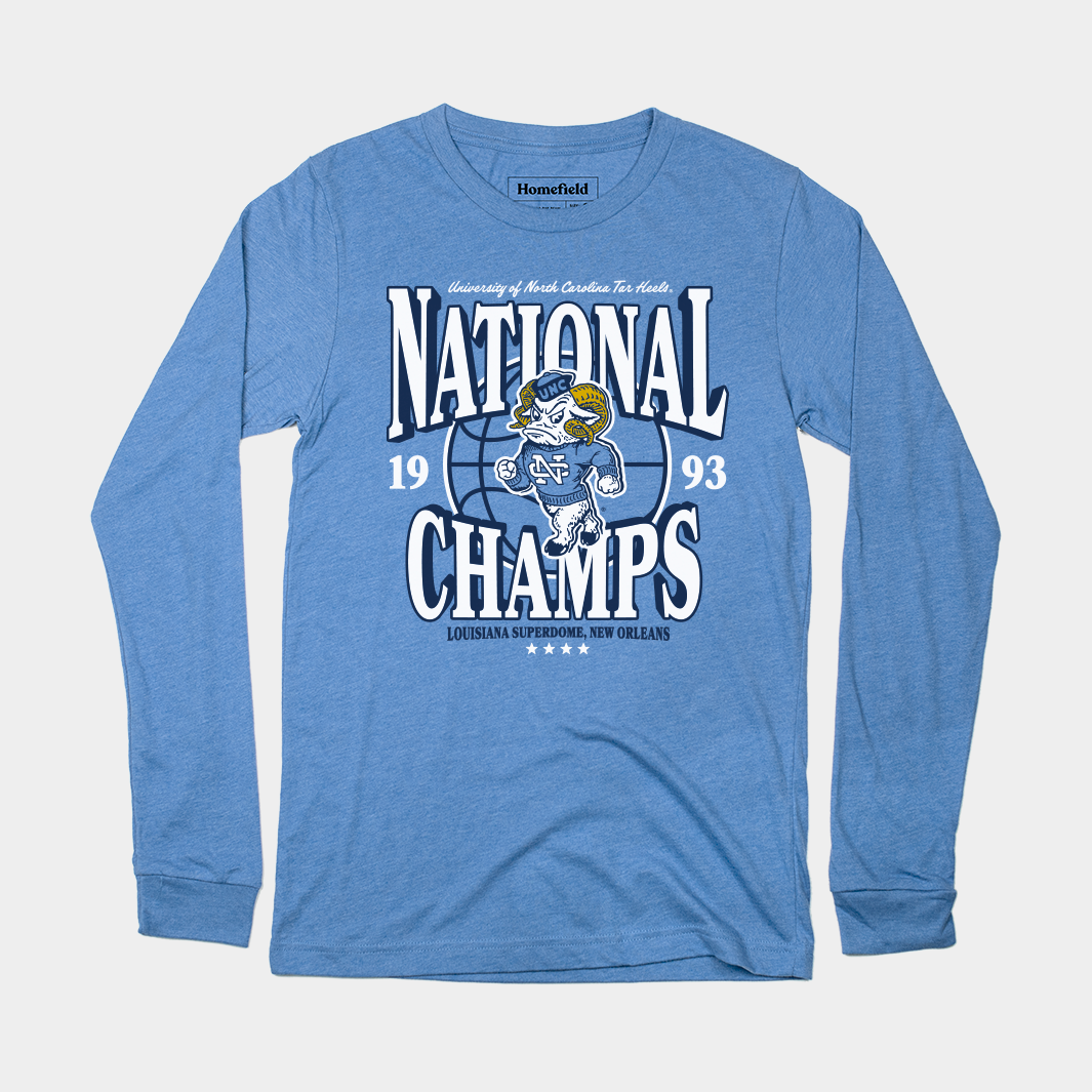 Celebrate UNC Basketball's 1993 Championship with Our Long Sleeve Shirt