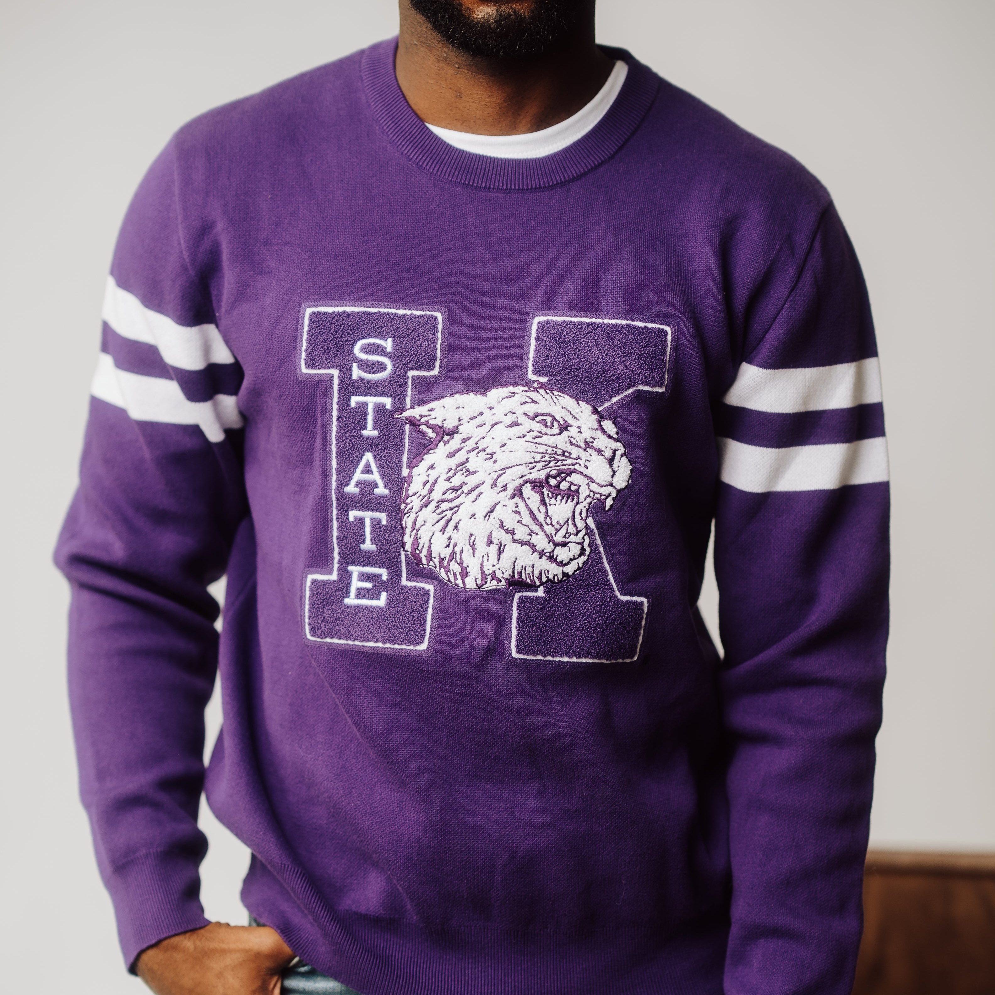 Roar with Pride! K-State Wildcats Retro Logo Knit Sweater