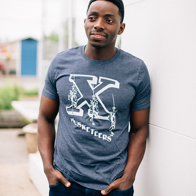 Show Your Xavier Pride with the Vintage Musketeers Logo Shirt