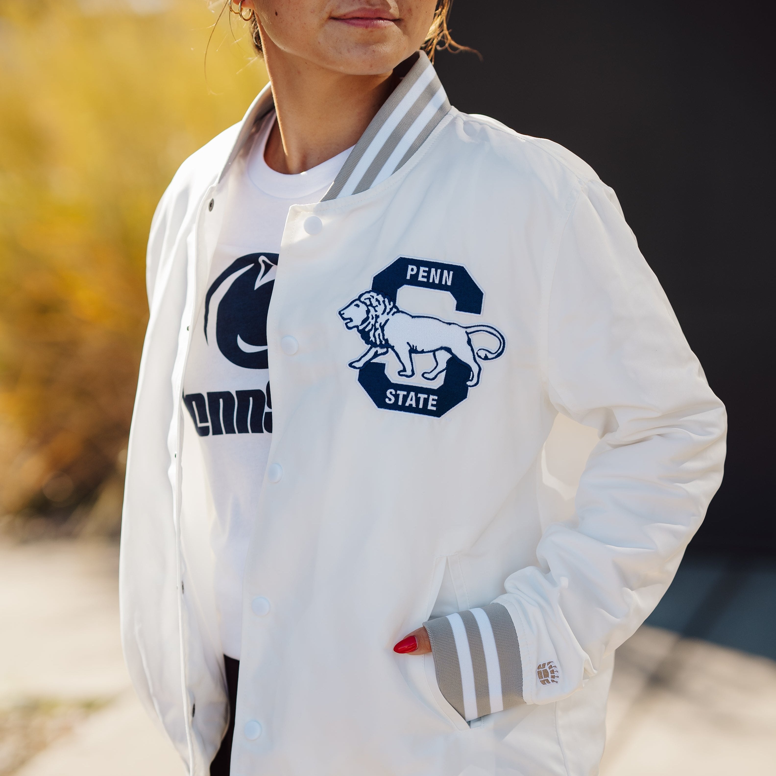 Show Your Penn State Pride with the White Out Bomber Jacket