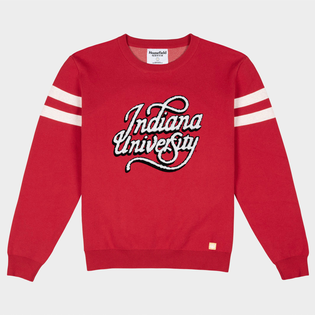 Indiana Hoosiers Retro-Inspired Chenille Patch Knit Sweater